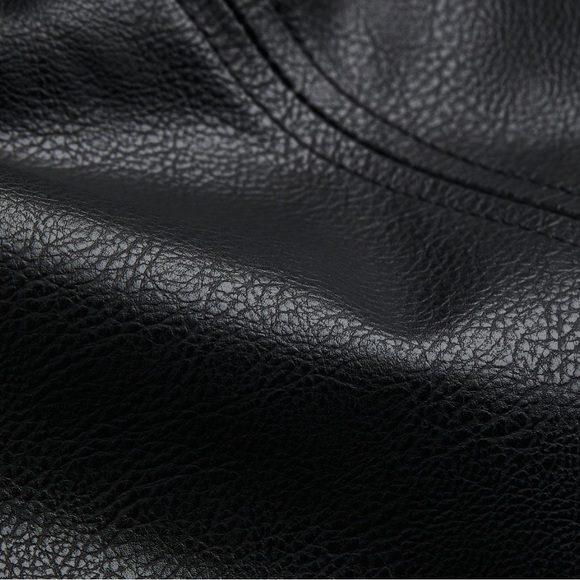 H&M Black Faux Leather Mini Skirt with Zipper - Picture 6 of 6